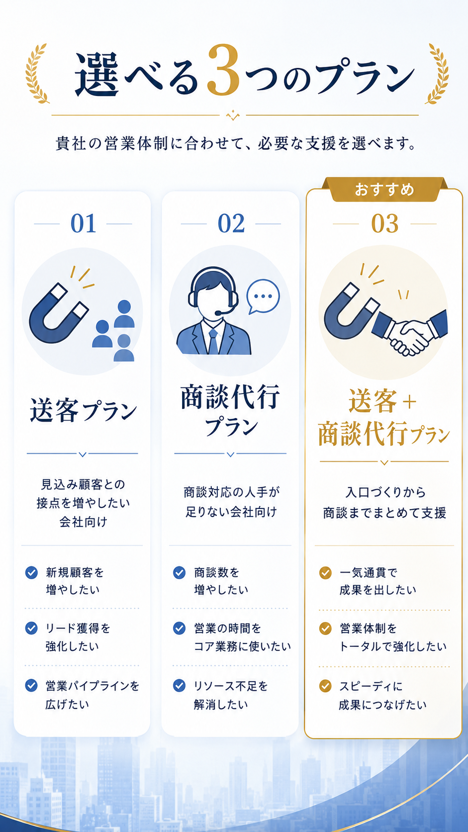 選べる3つのプラン